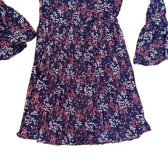 Michael Michael Kors Women’s Navy Floral Print Button Knee Length Dress - Picture 3 of 6